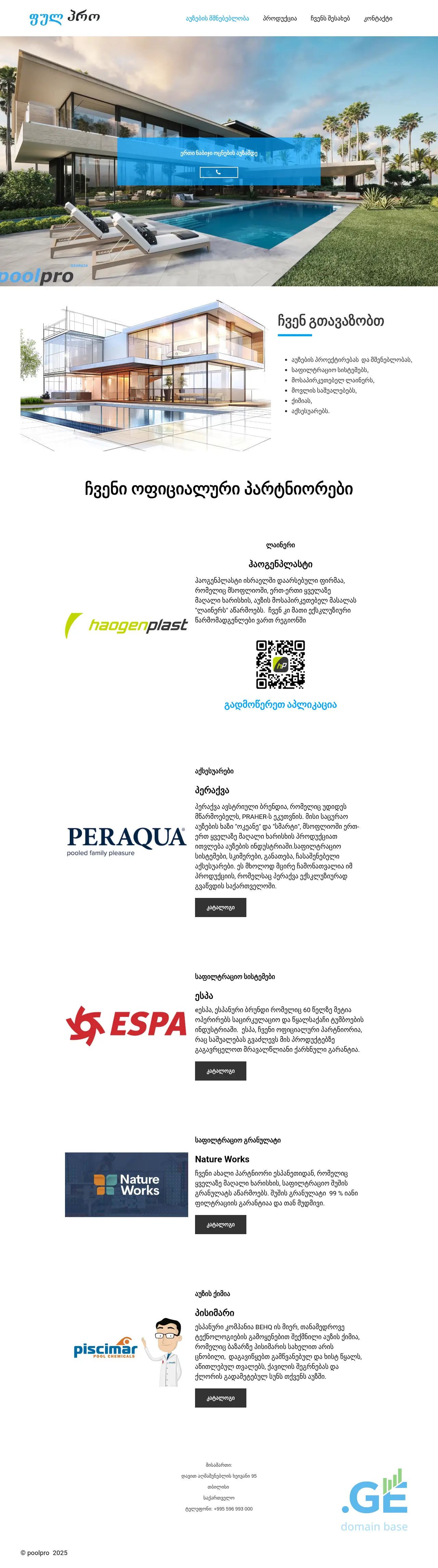 Screenshot of the site poolpro.ge