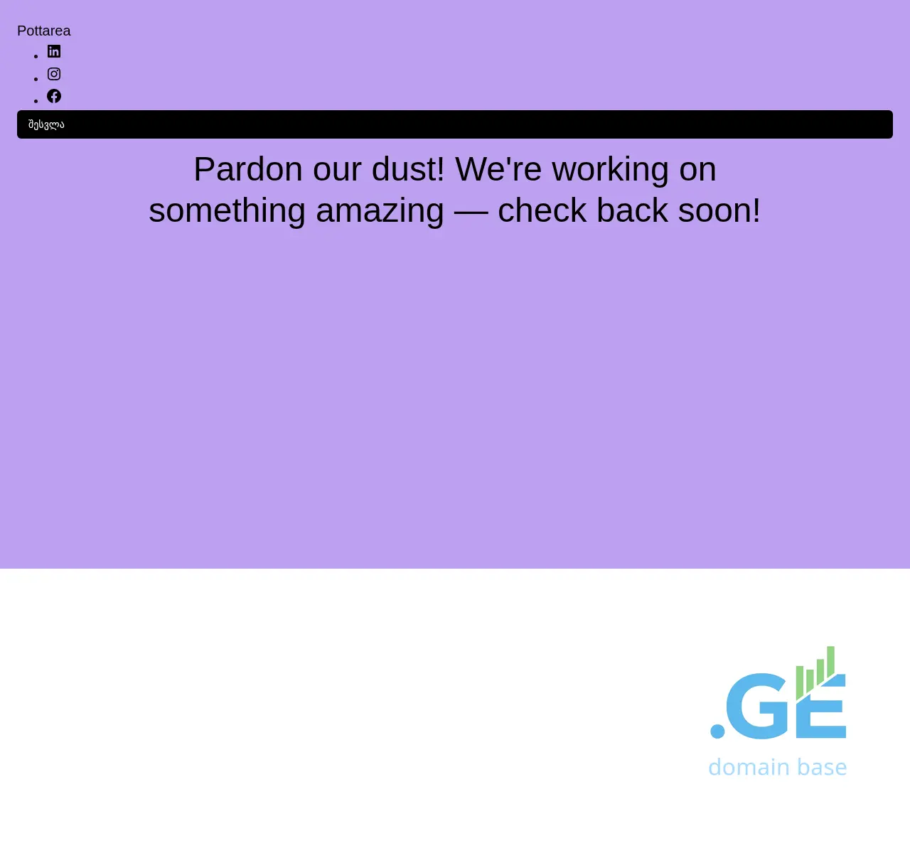 Screenshot of the site pottarea.ge at 2025-10-29