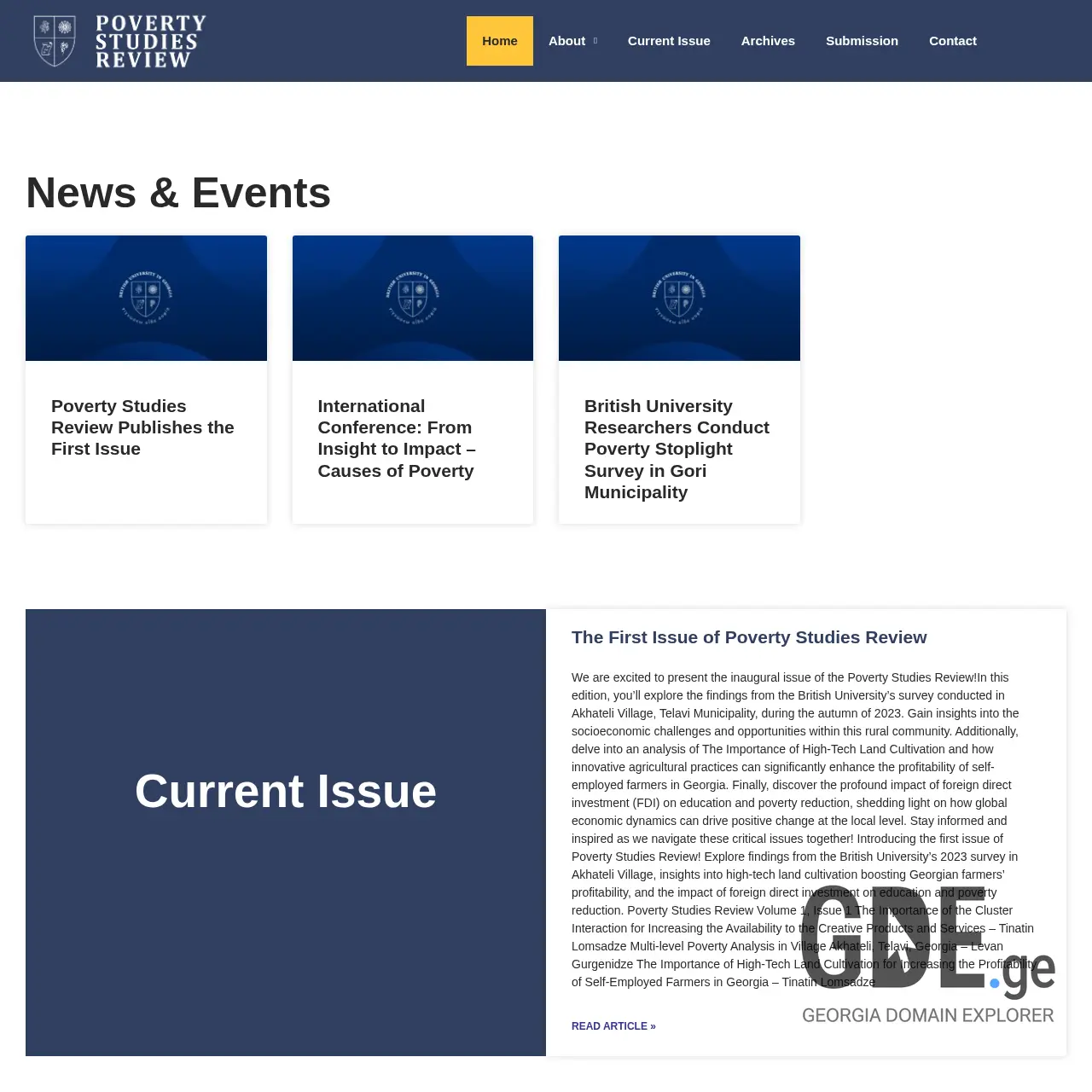 Screenshot of the site povertystudiesreview.ge at 2025-12-11