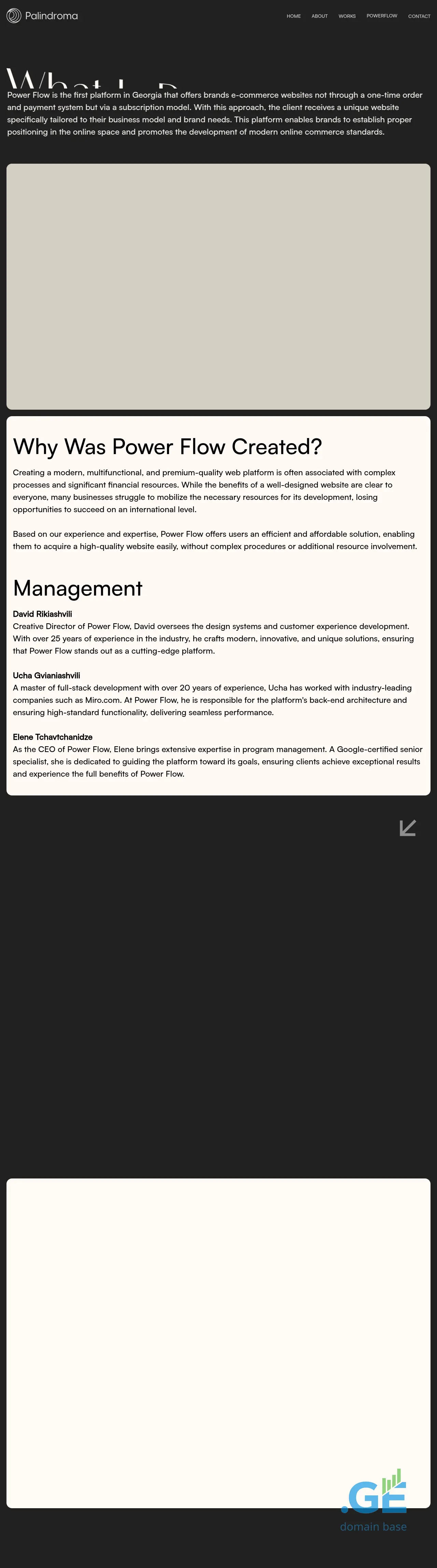 Screenshot of the site powerflow.ge