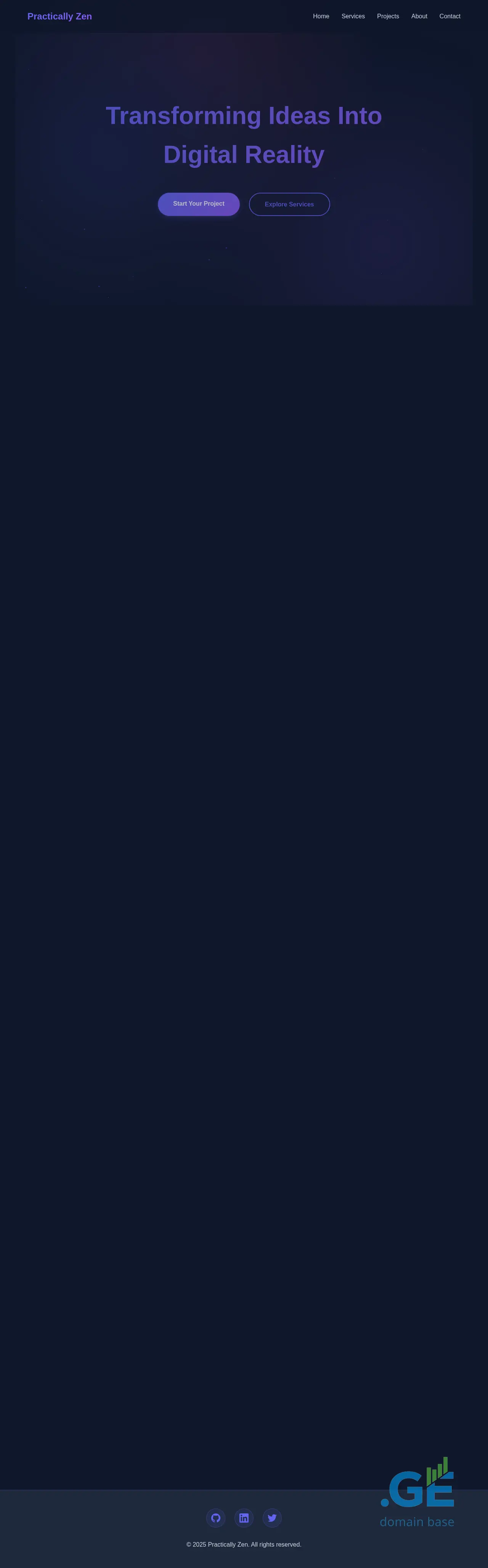 Screenshot of the site practicallyzen.ge