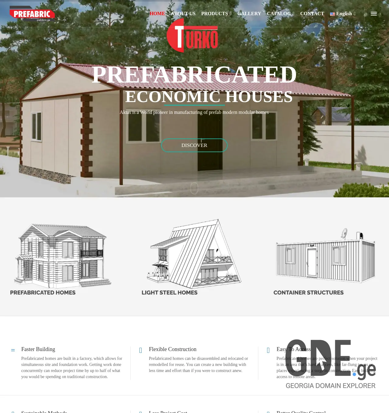 Screenshot of the site prefabric.ge at 2025-12-01