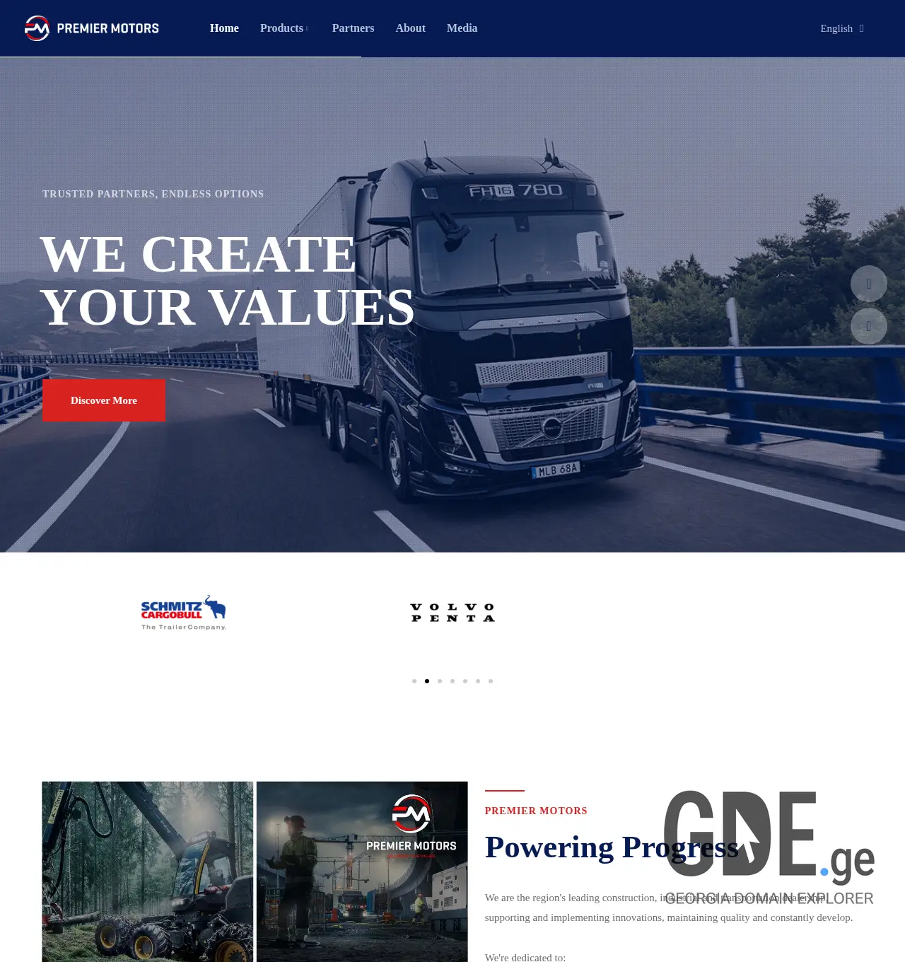 Screenshot of the site premiermotors.ge at 2025-12-02