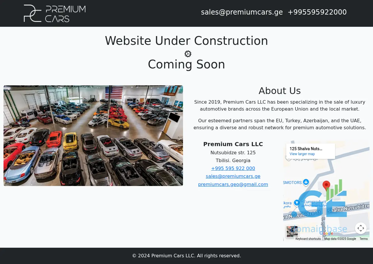 Screenshot of the site premiumcars.ge