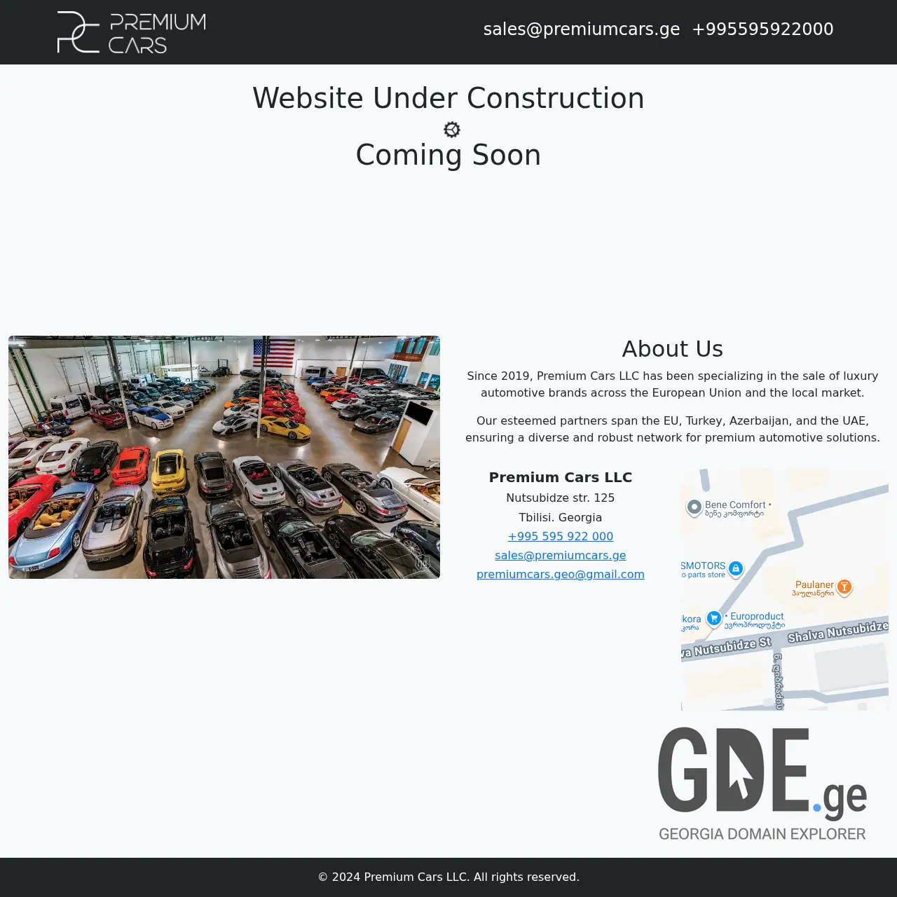 Screenshot of the site premiumcars.ge at 2025-12-11