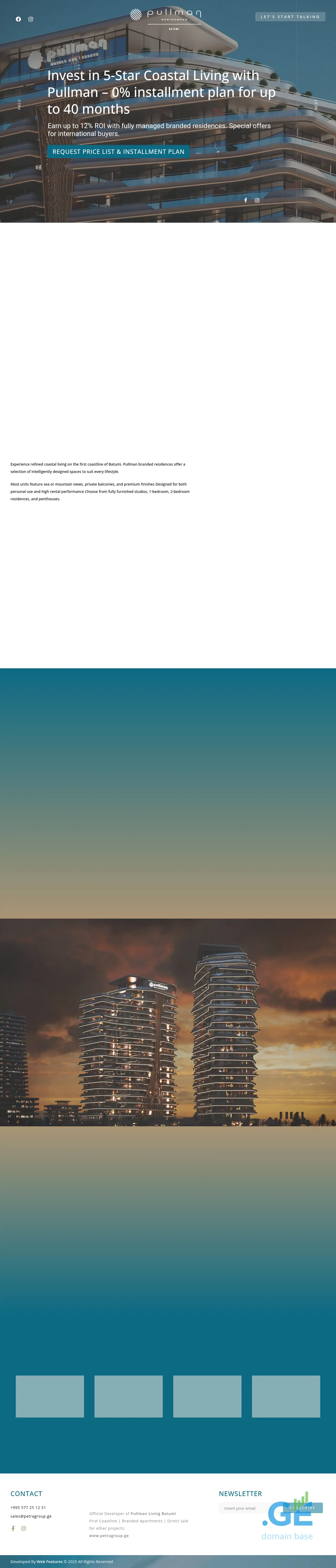 Screenshot of the site premiumresidencebatumi.ge