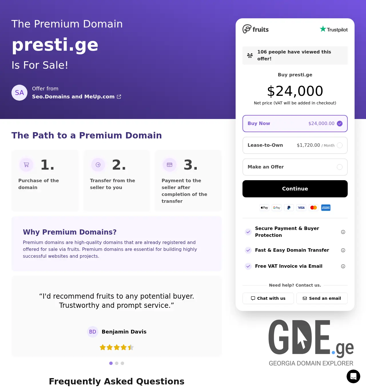 Screenshot of the site presti.ge at 2025-12-03