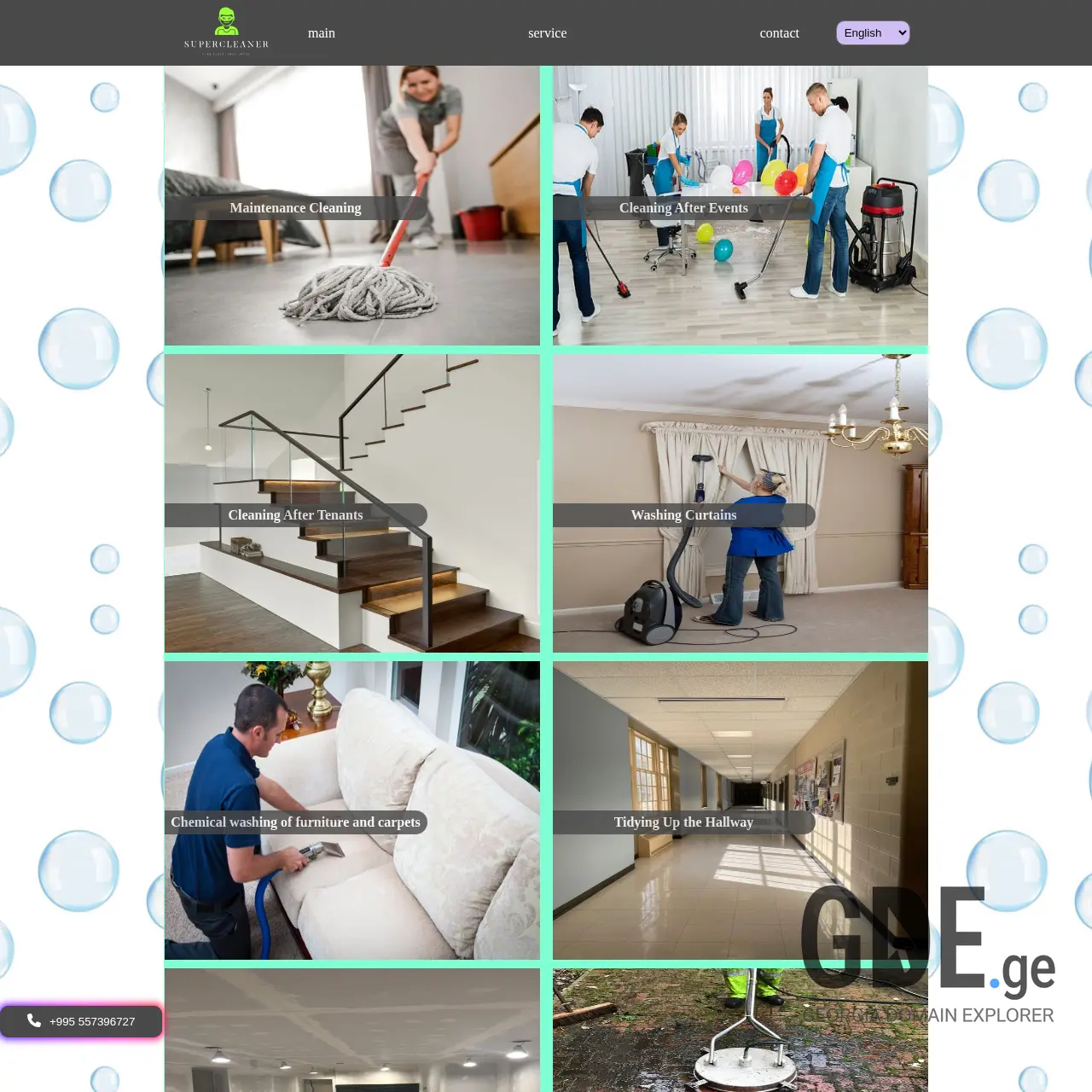 Screenshot of the site primeclean.ge at 2025-12-11