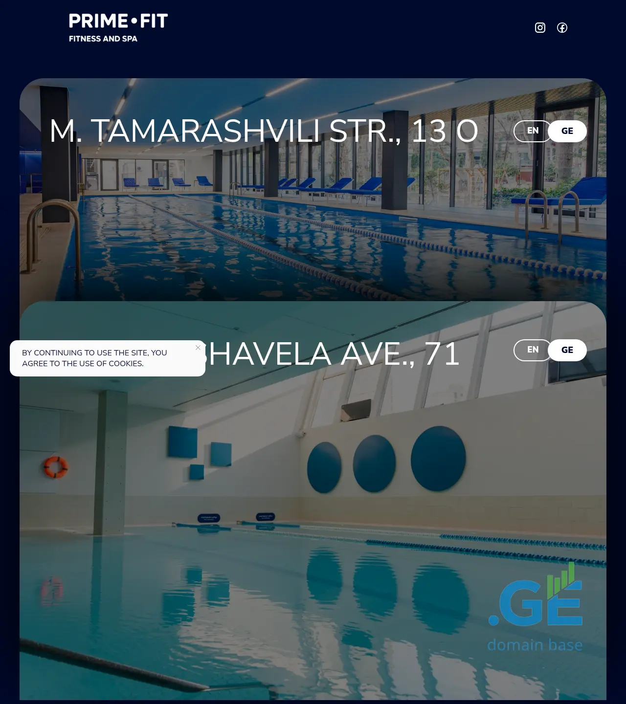Screenshot of the site primefit.ge