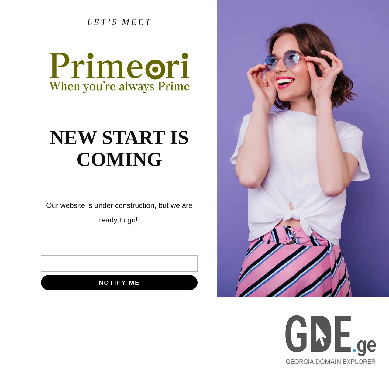 Screenshot of the site primeori.ge at 2025-12-15