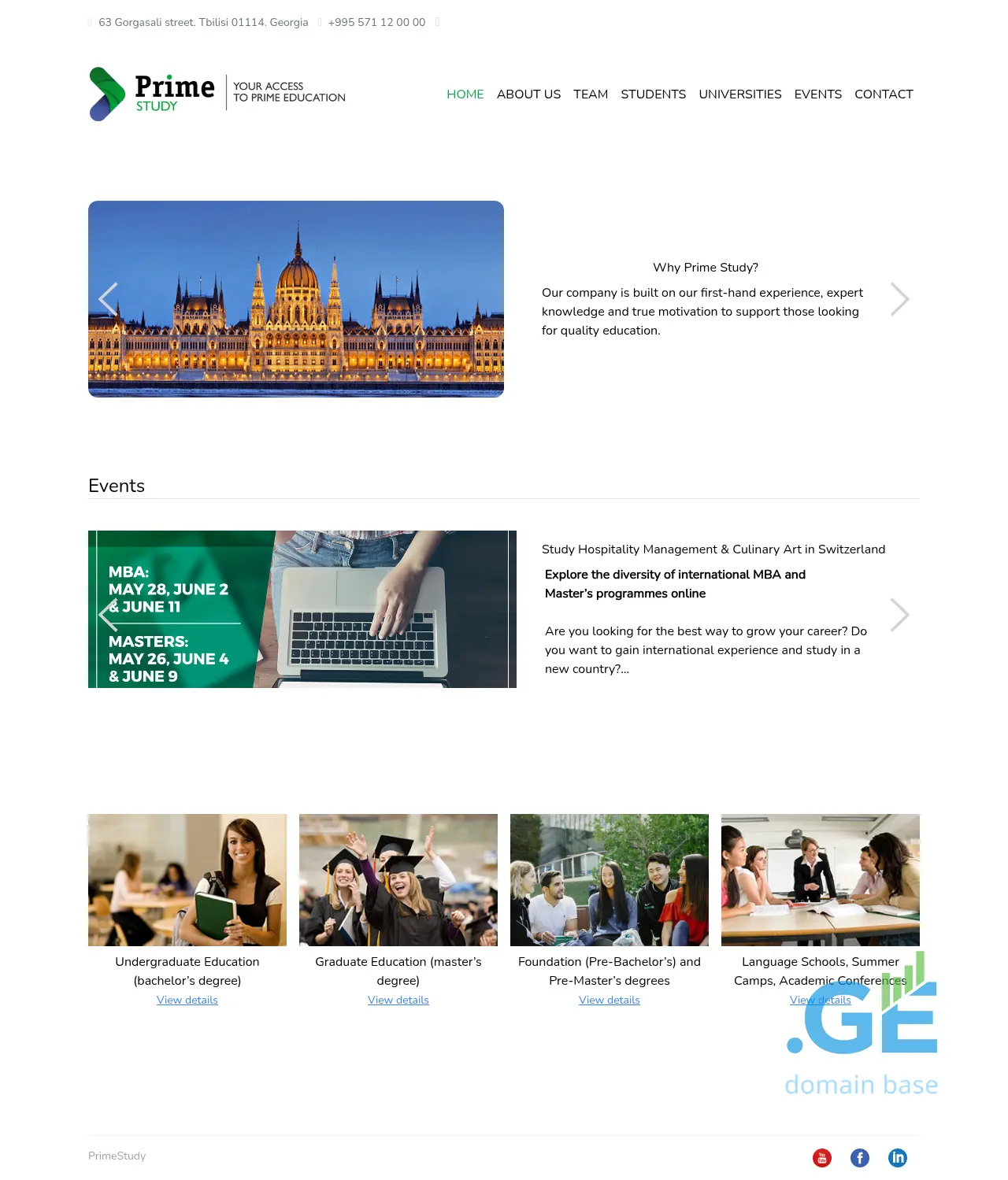 Screenshot of the site primestudy.ge