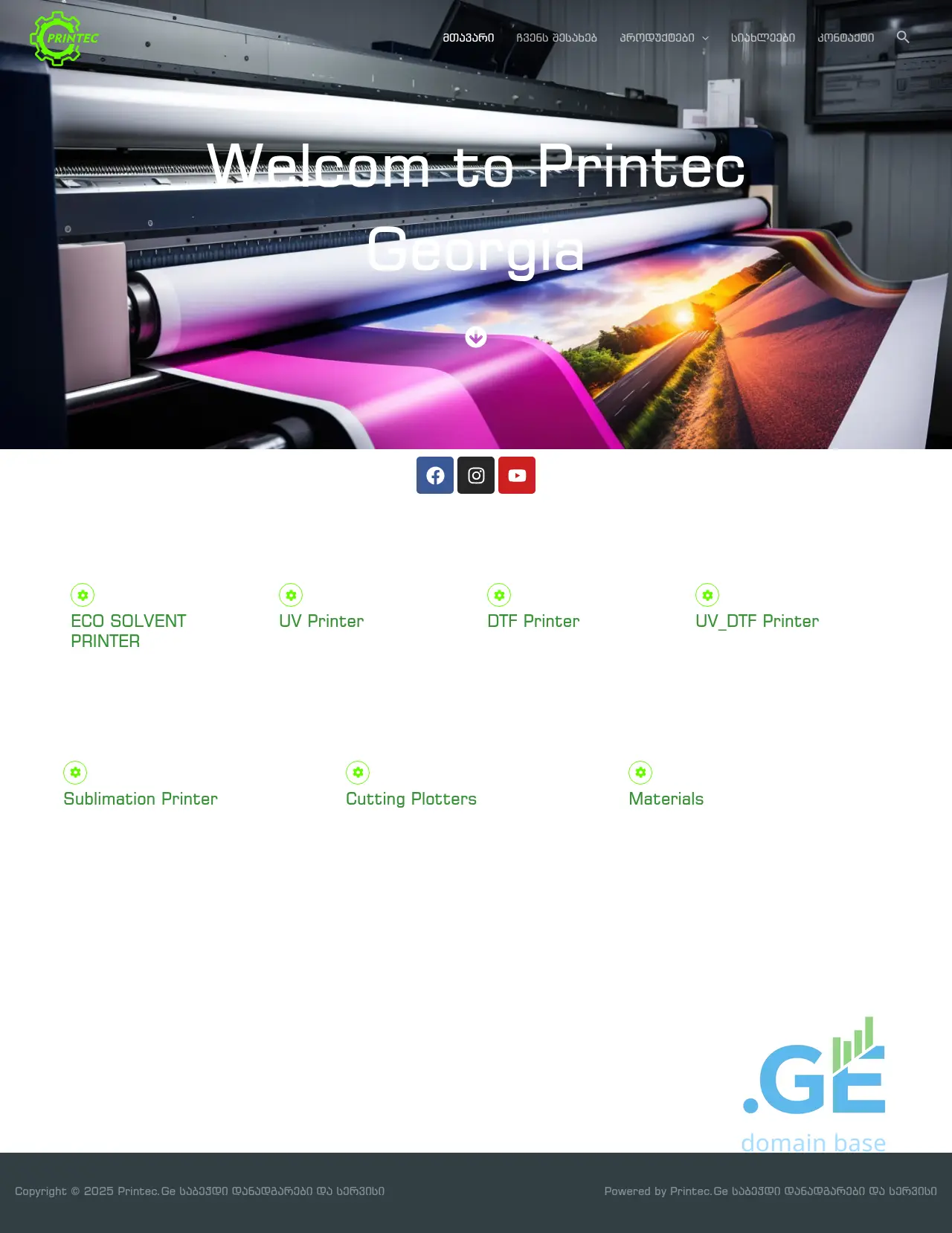 Screenshot of the site printec.ge