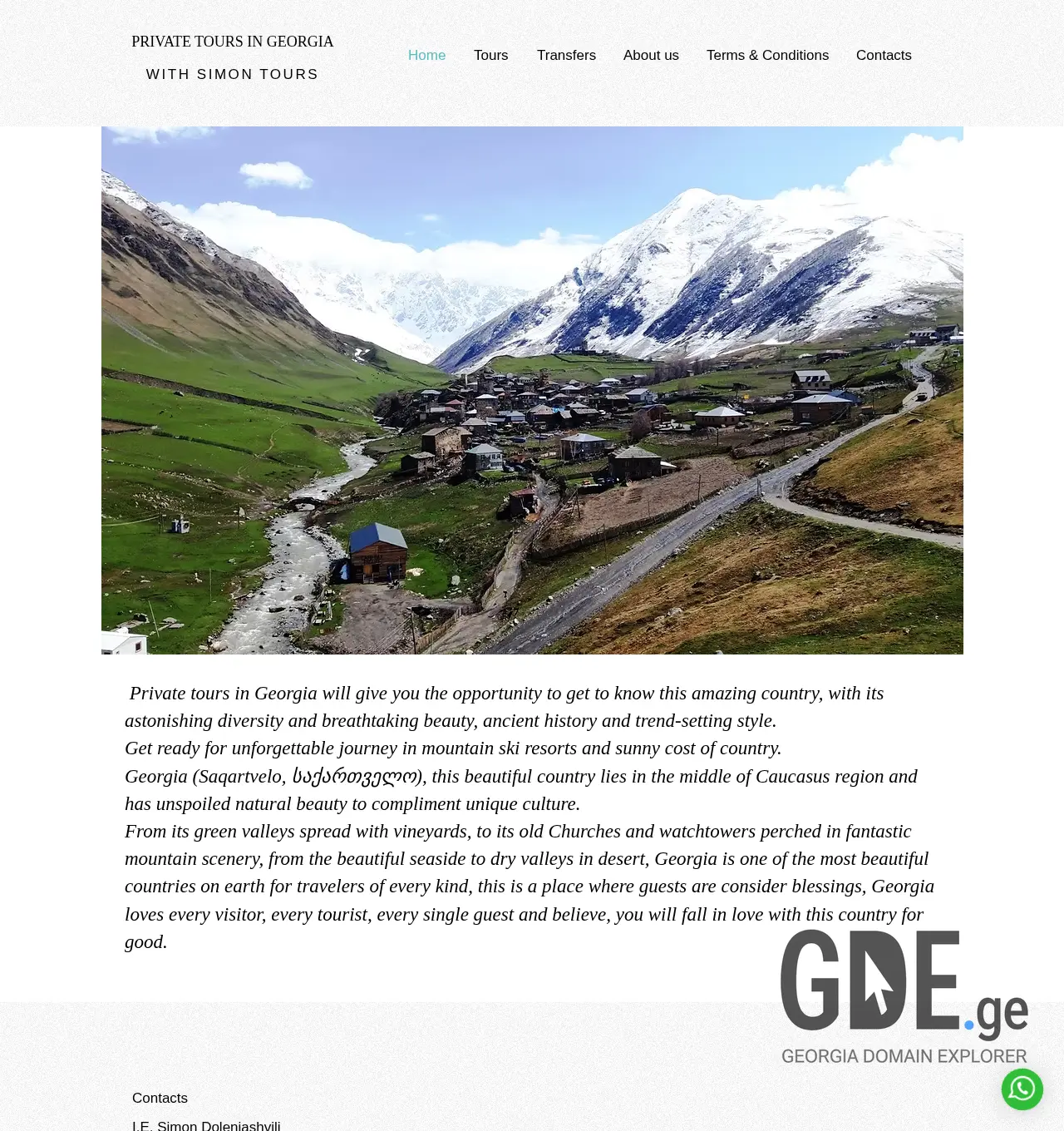 Screenshot of the site privatetoursgeorgia.ge at 2025-12-02