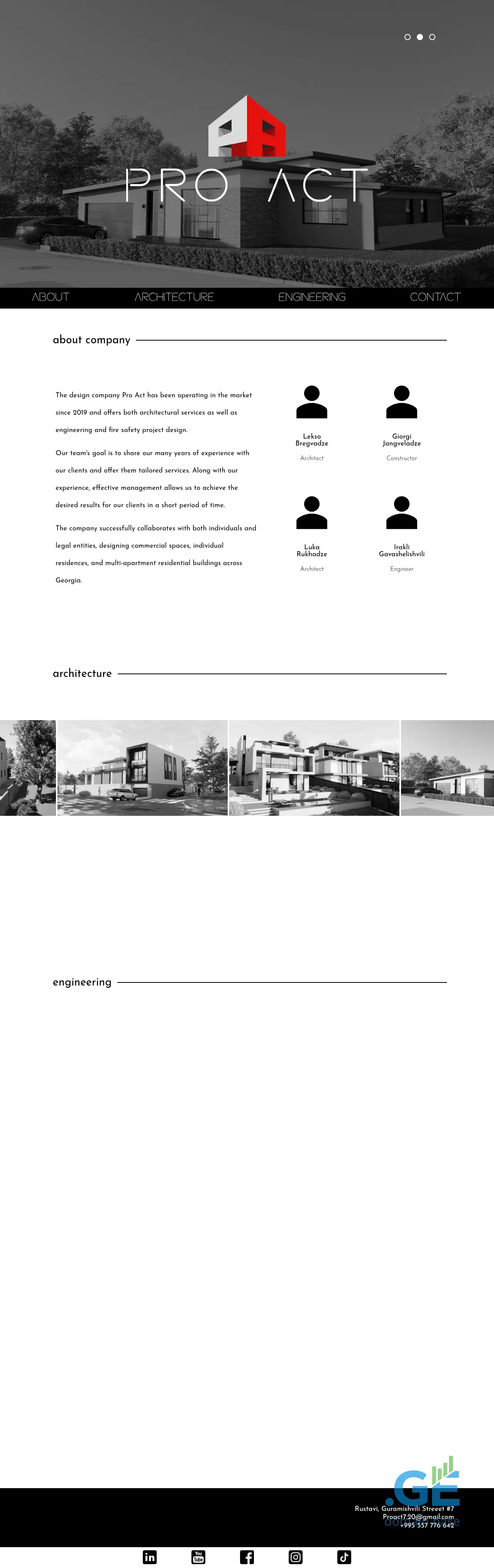 Screenshot of the site pro-act.ge