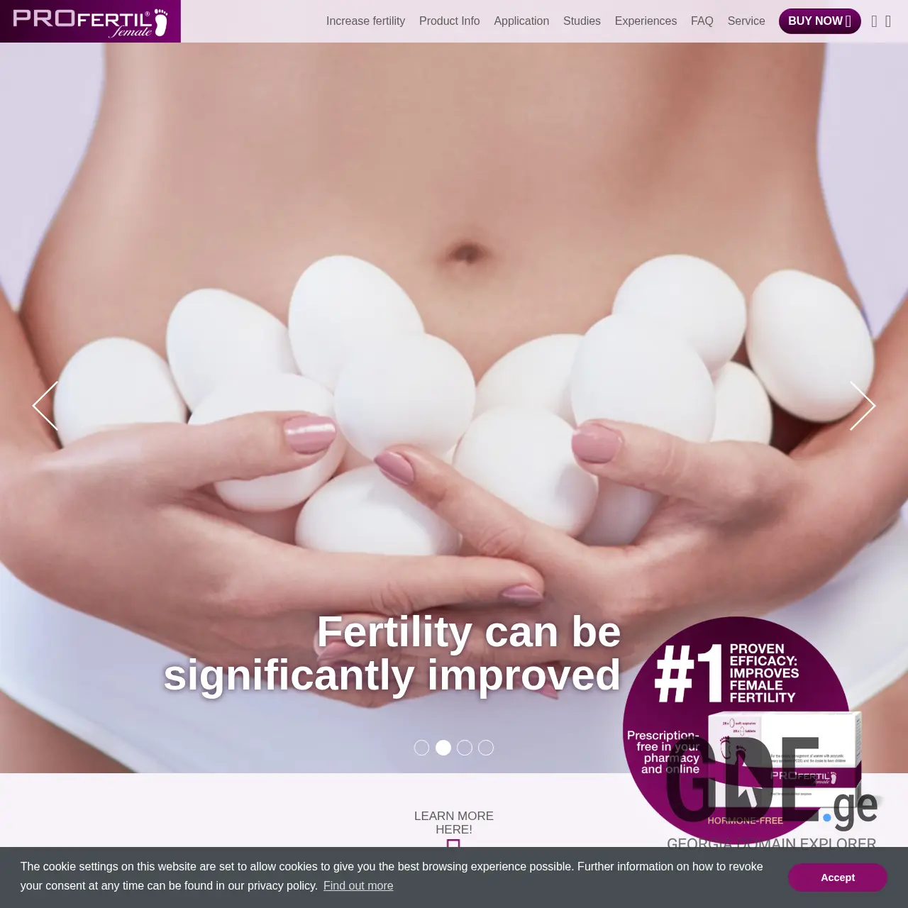 Screenshot of the site profertil-female.ge at 2025-12-11