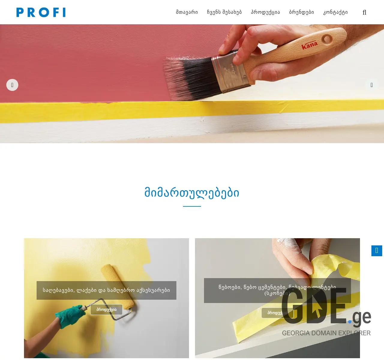 Screenshot of the site profi.ge at 2025-11-26