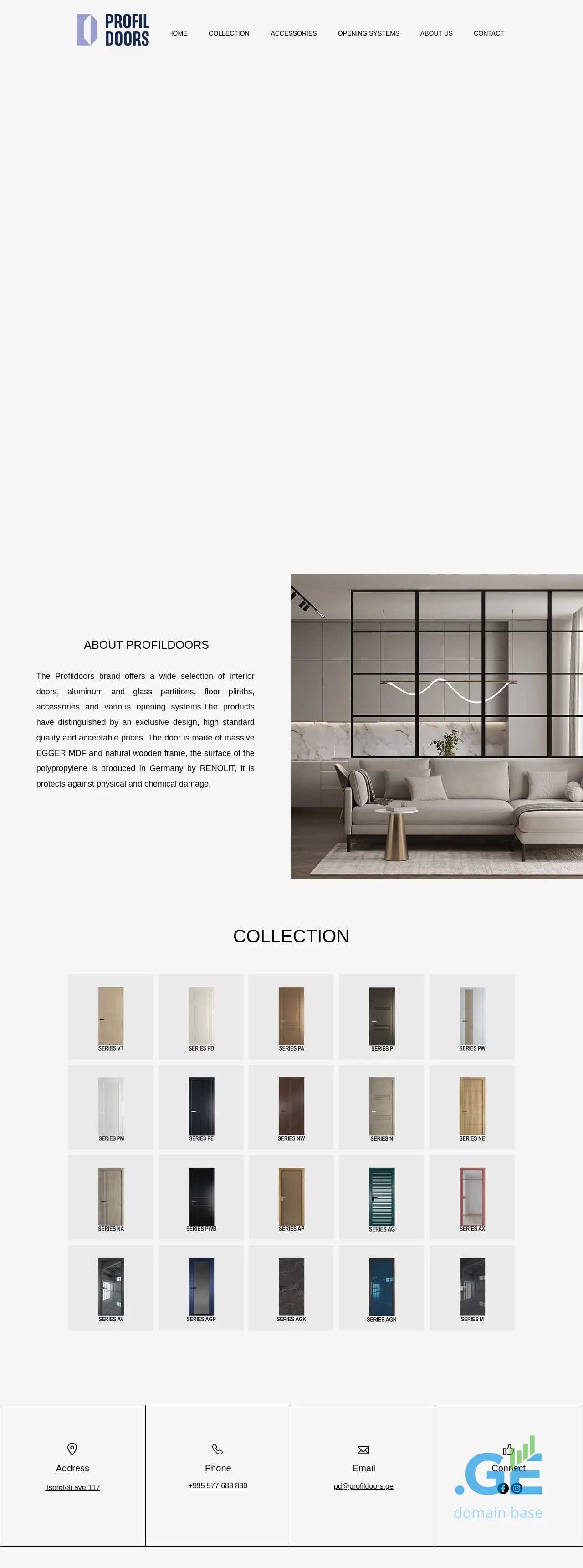Screenshot of the site profildoors.ge