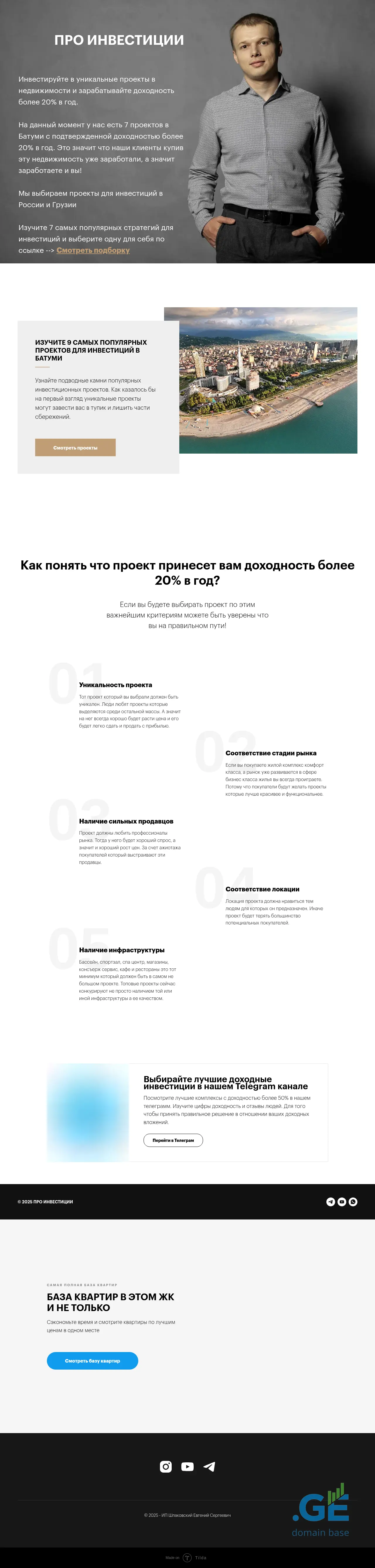Screenshot of the site proinvest.ge