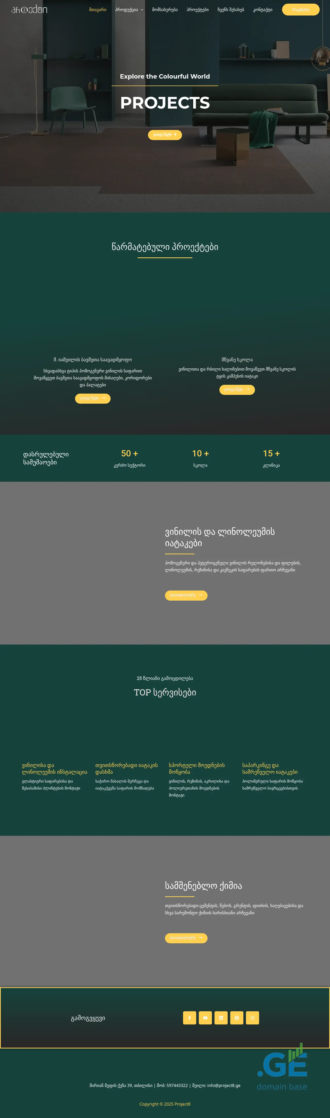 Screenshot of the site project8.ge