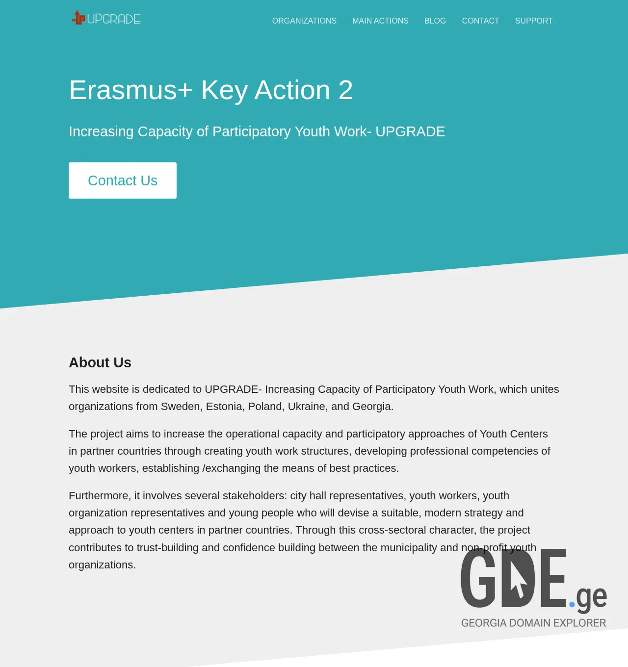 Screenshot of the site projectupgrade.ge at 2025-12-03