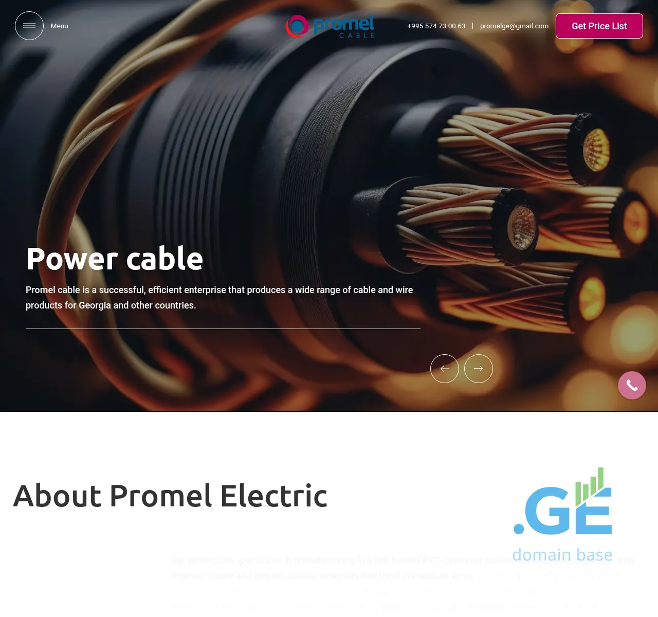 Screenshot of the site promel.ge at 2025-11-19