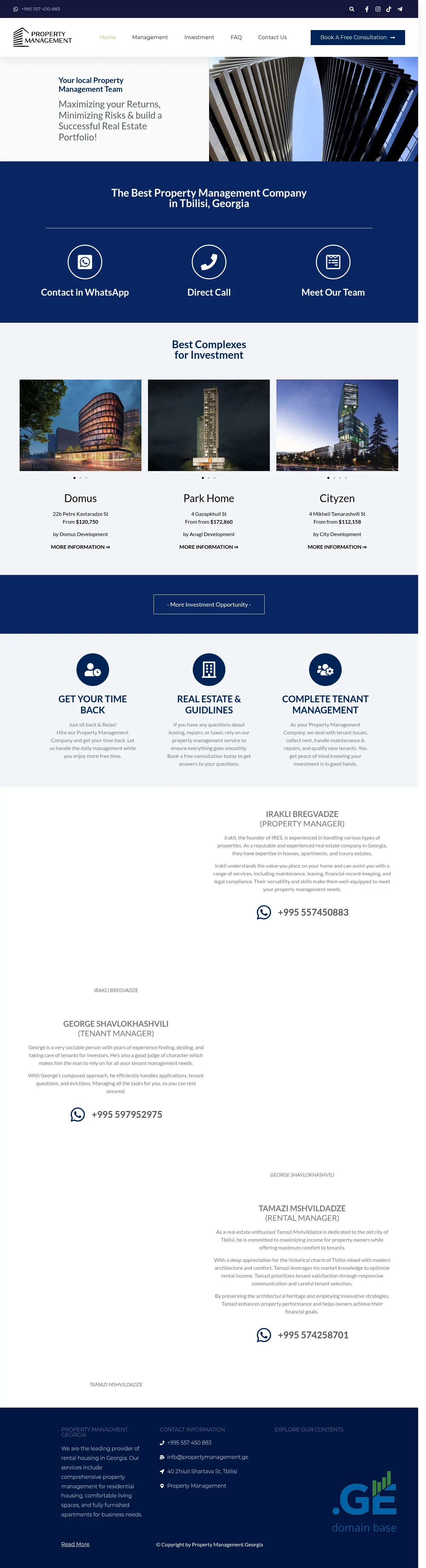 Screenshot of the site propertymanagement.ge
