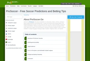 prosoccer.ge-ის ეკრანის სურათი