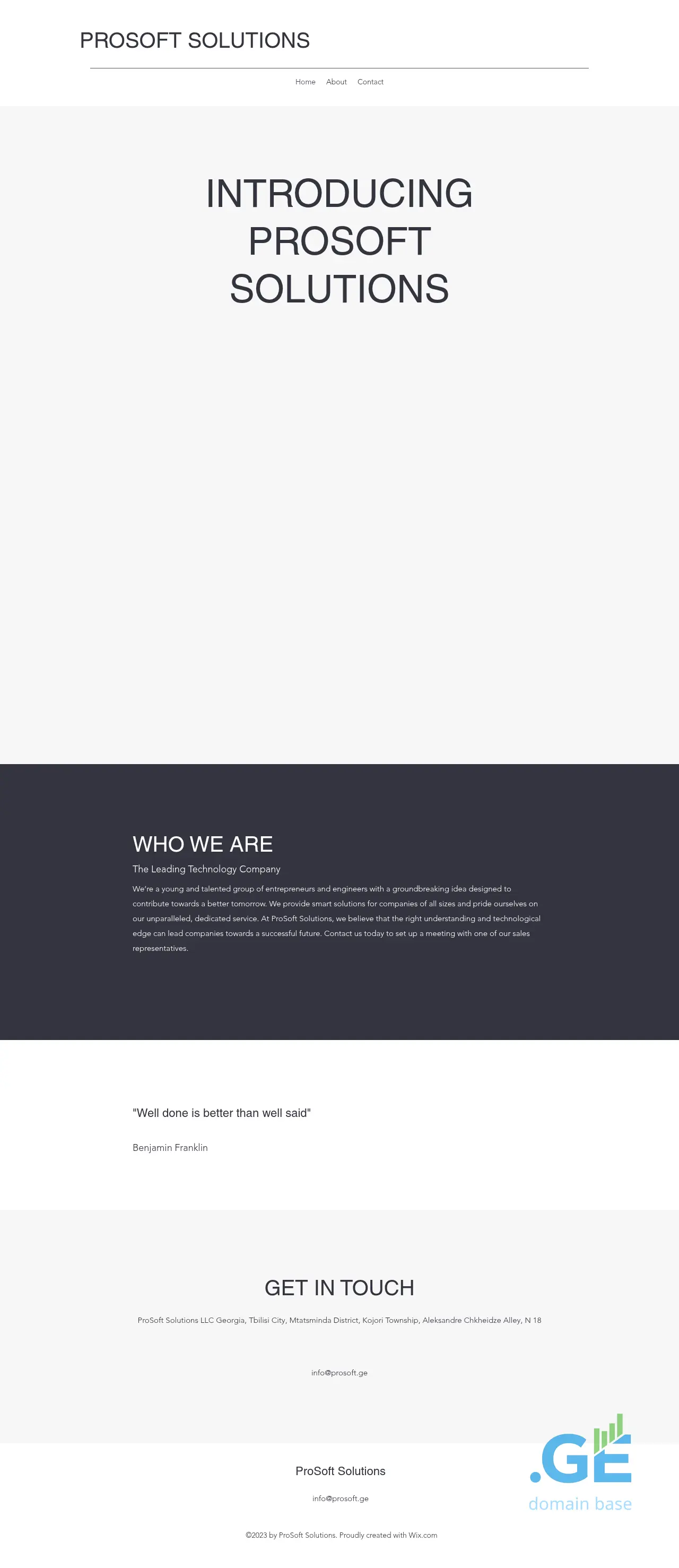 Screenshot of the site prosoft.ge