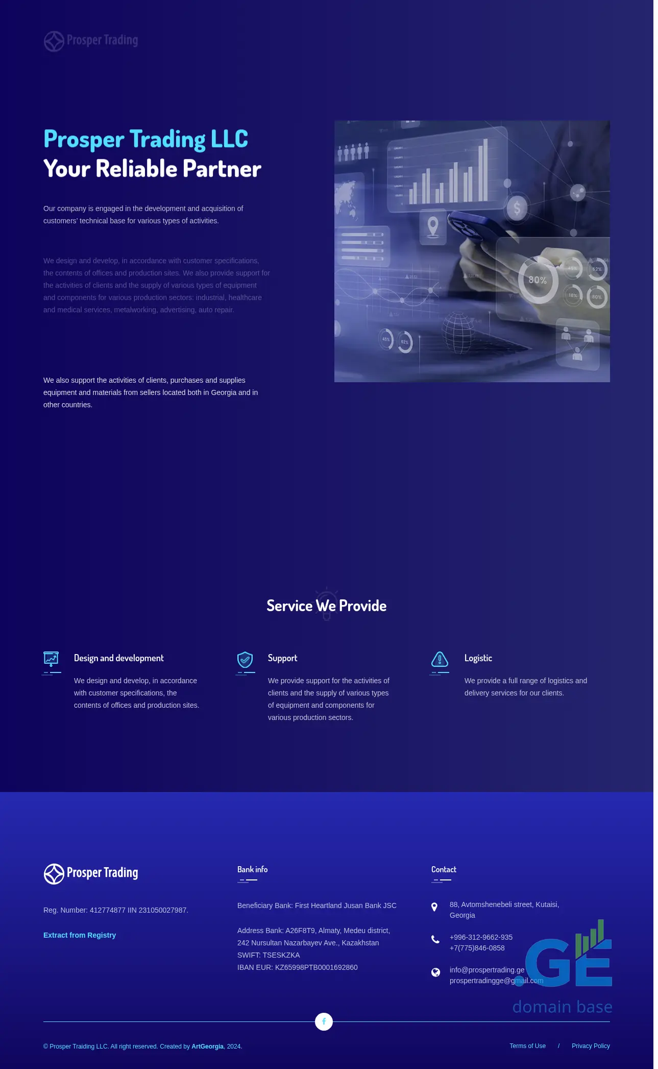 Screenshot of the site prospertrading.ge