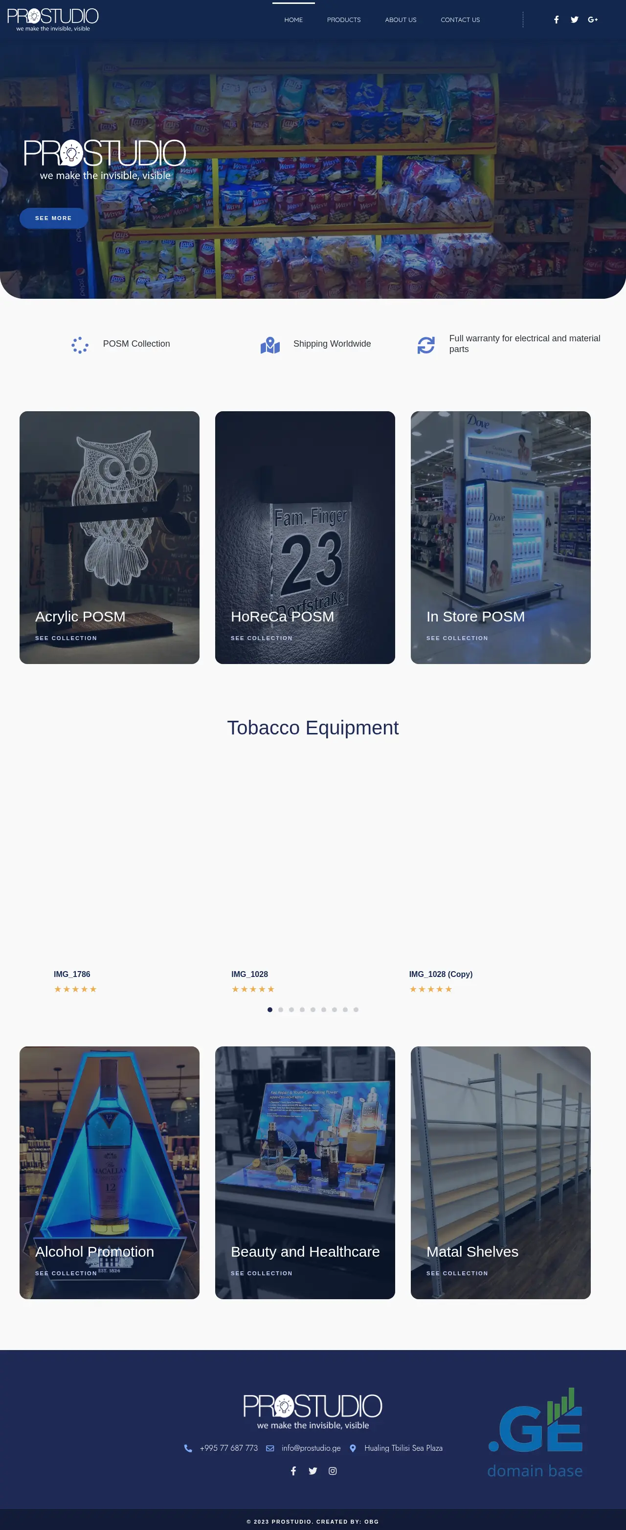 Screenshot of the site prostudio.ge