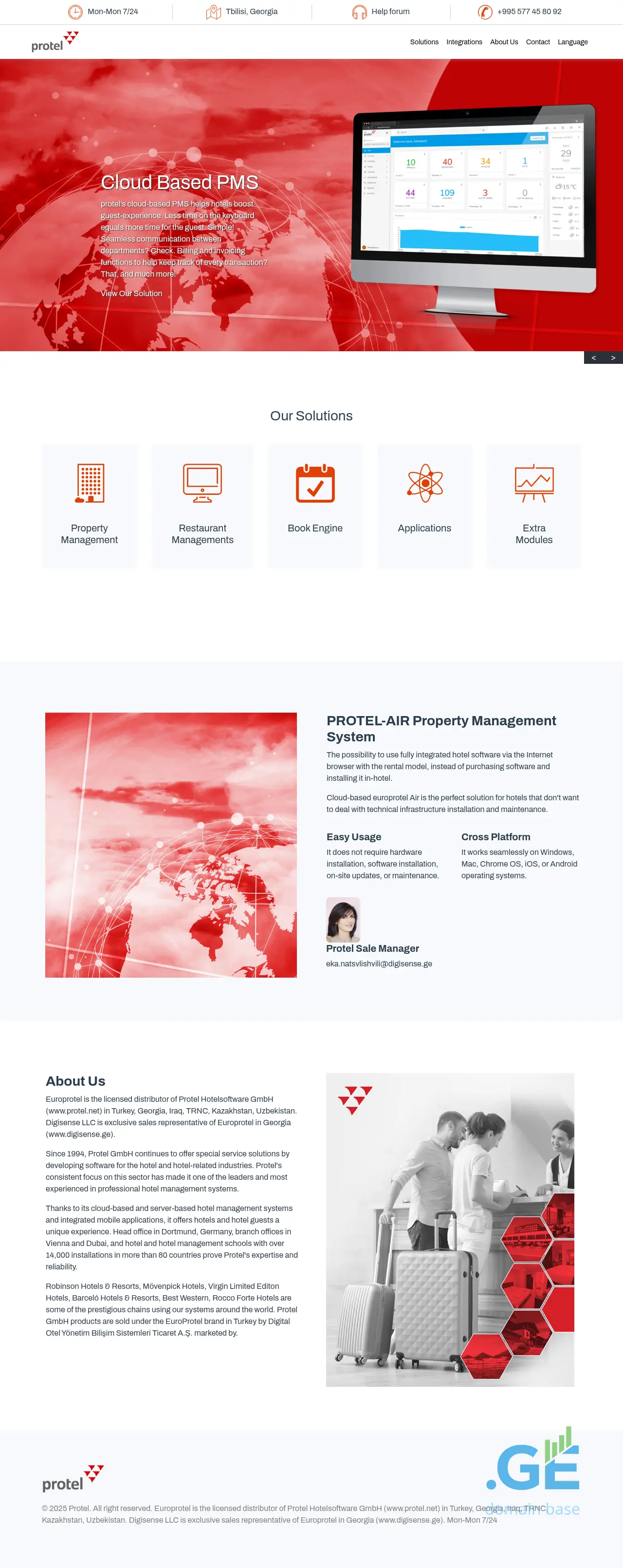 Screenshot of the site protel.ge
