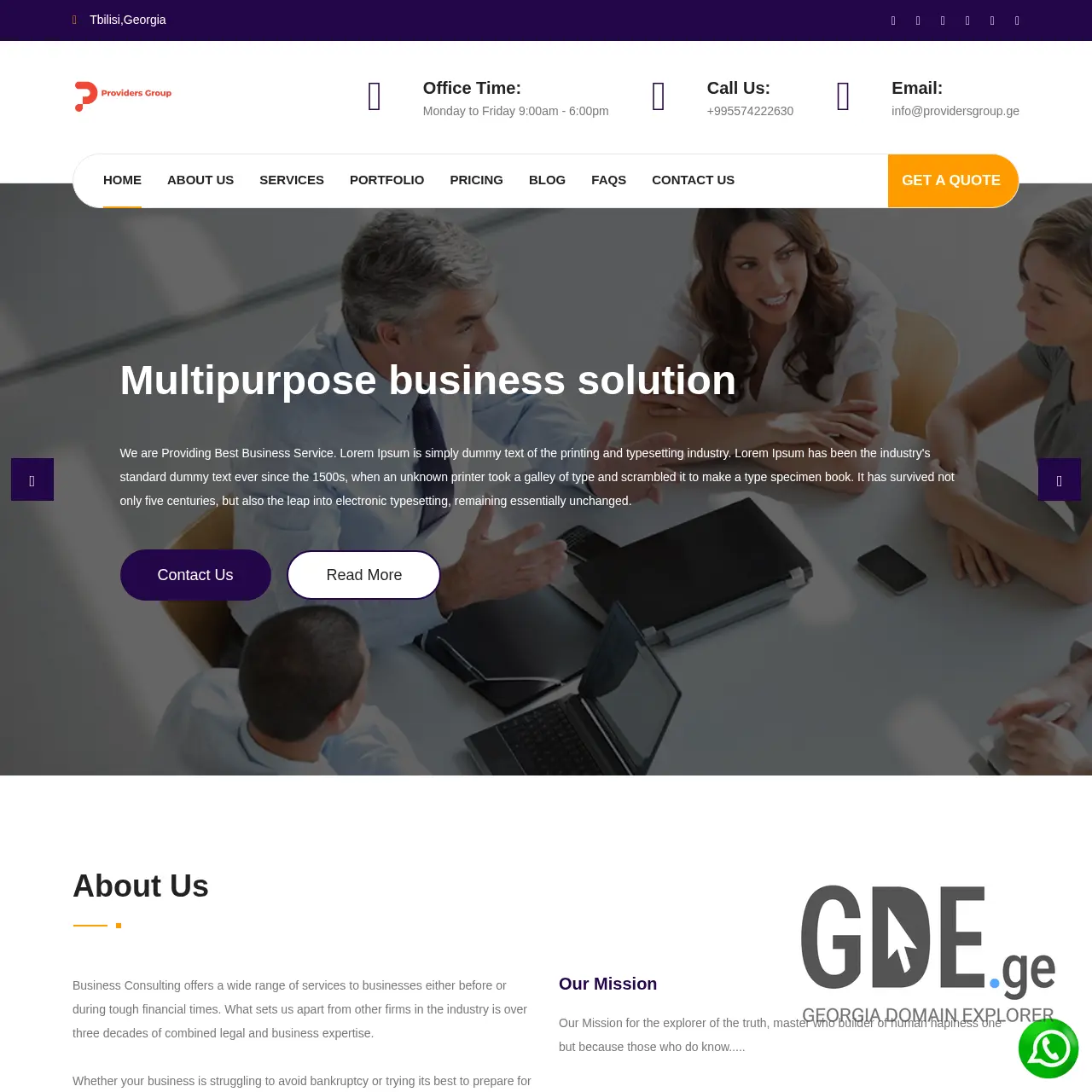 Screenshot of the site providersgroup.ge at 2026-02-27