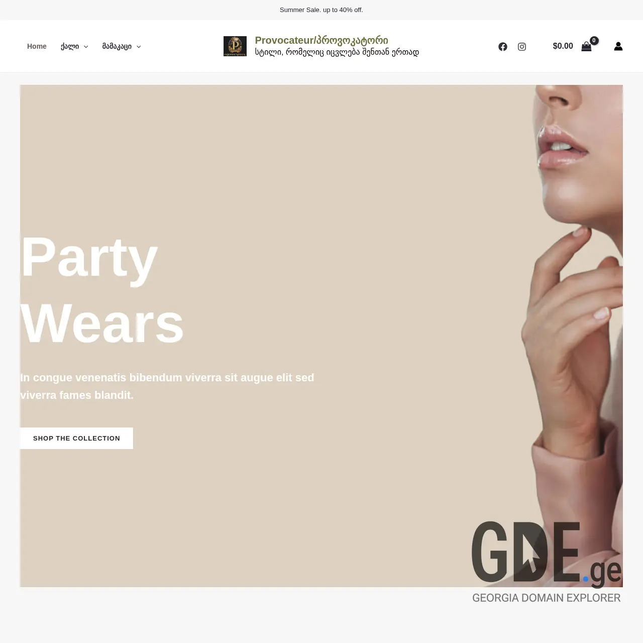 Screenshot of the site provocateur.ge at 2026-01-20