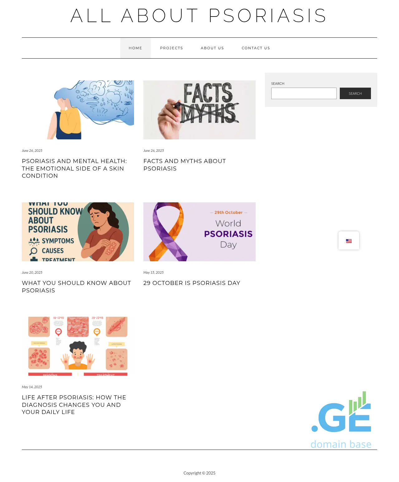 Screenshot of the site psoriasispatients.ge