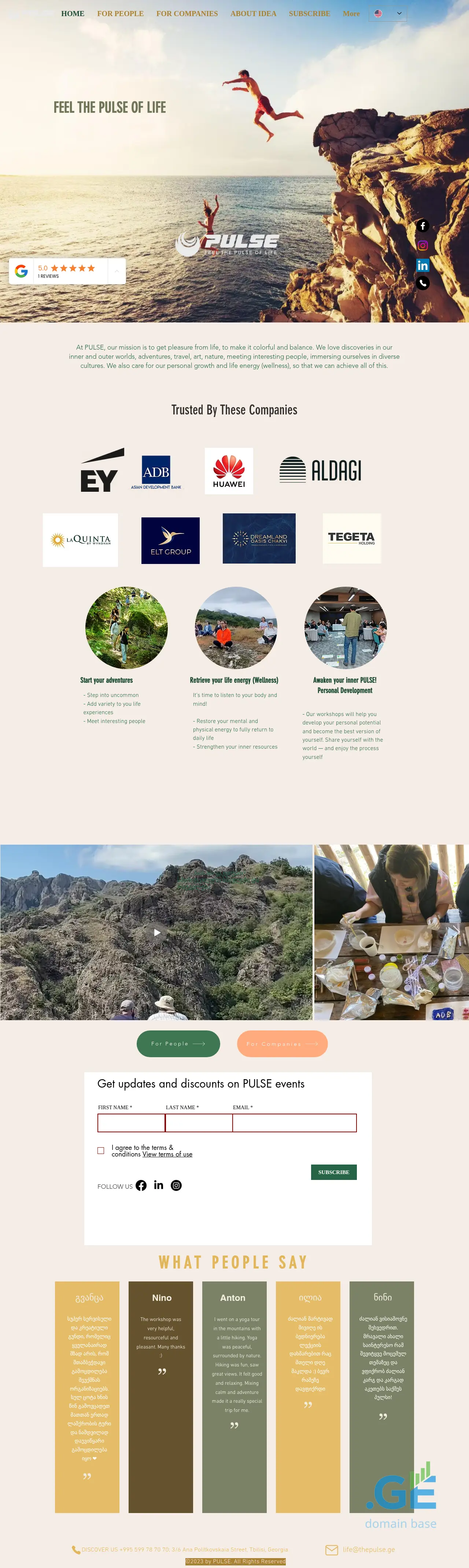 Screenshot of the site pulselife.ge