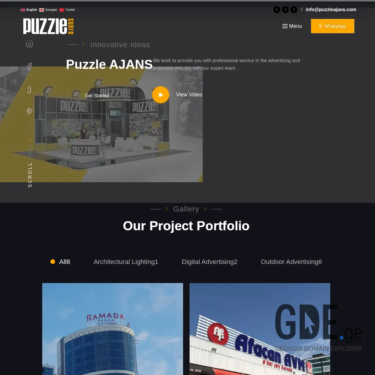 Screenshot of the site puzzleajans.ge at 2026-02-24