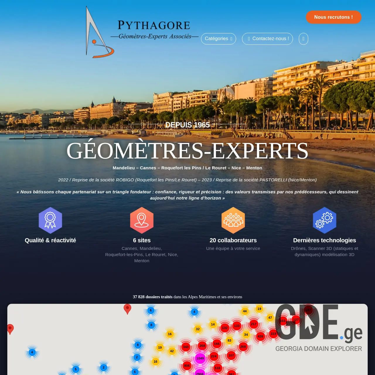 Screenshot of the site pythagore.ge at 2025-12-11