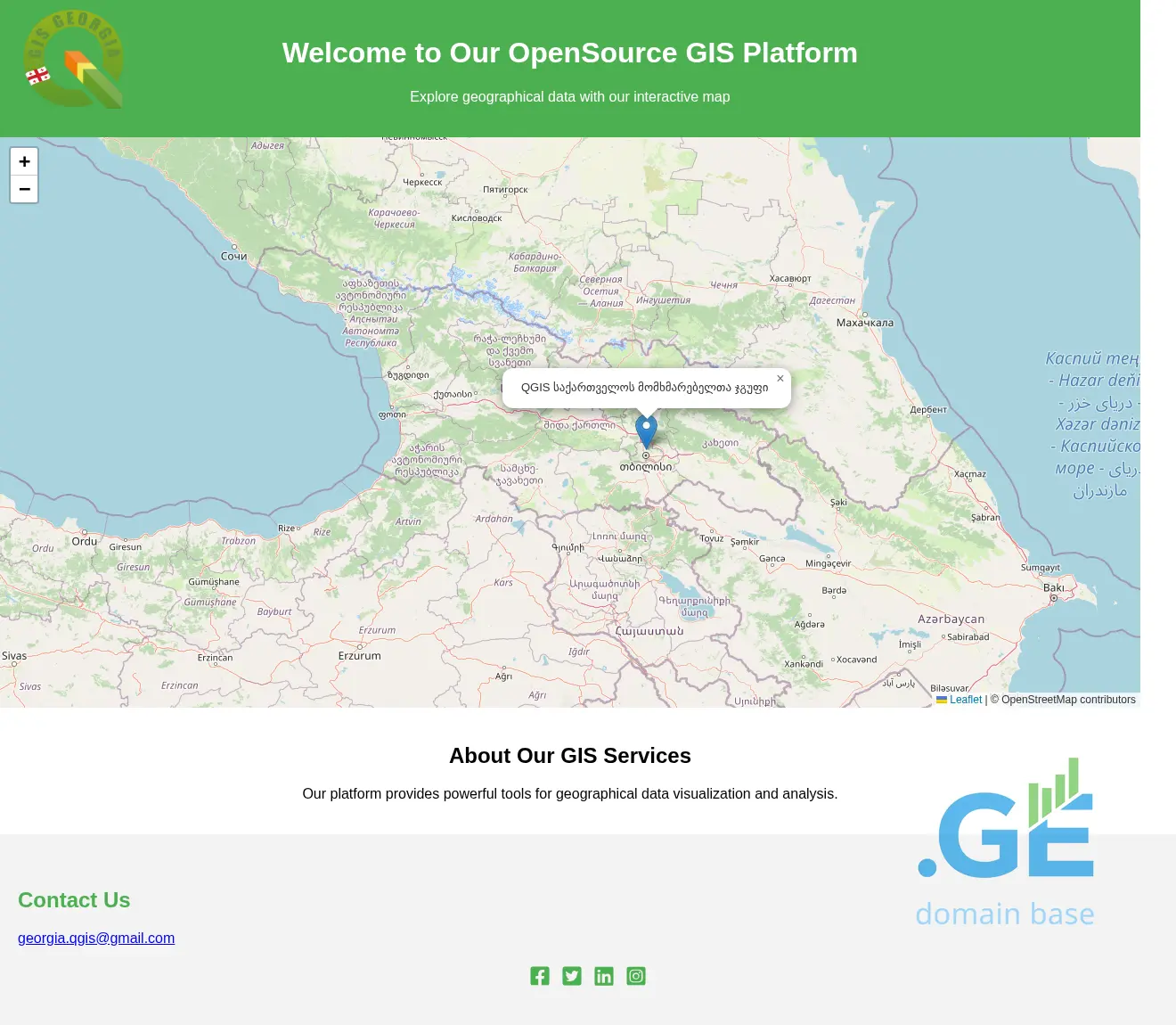 Screenshot of the site qgis.ge
