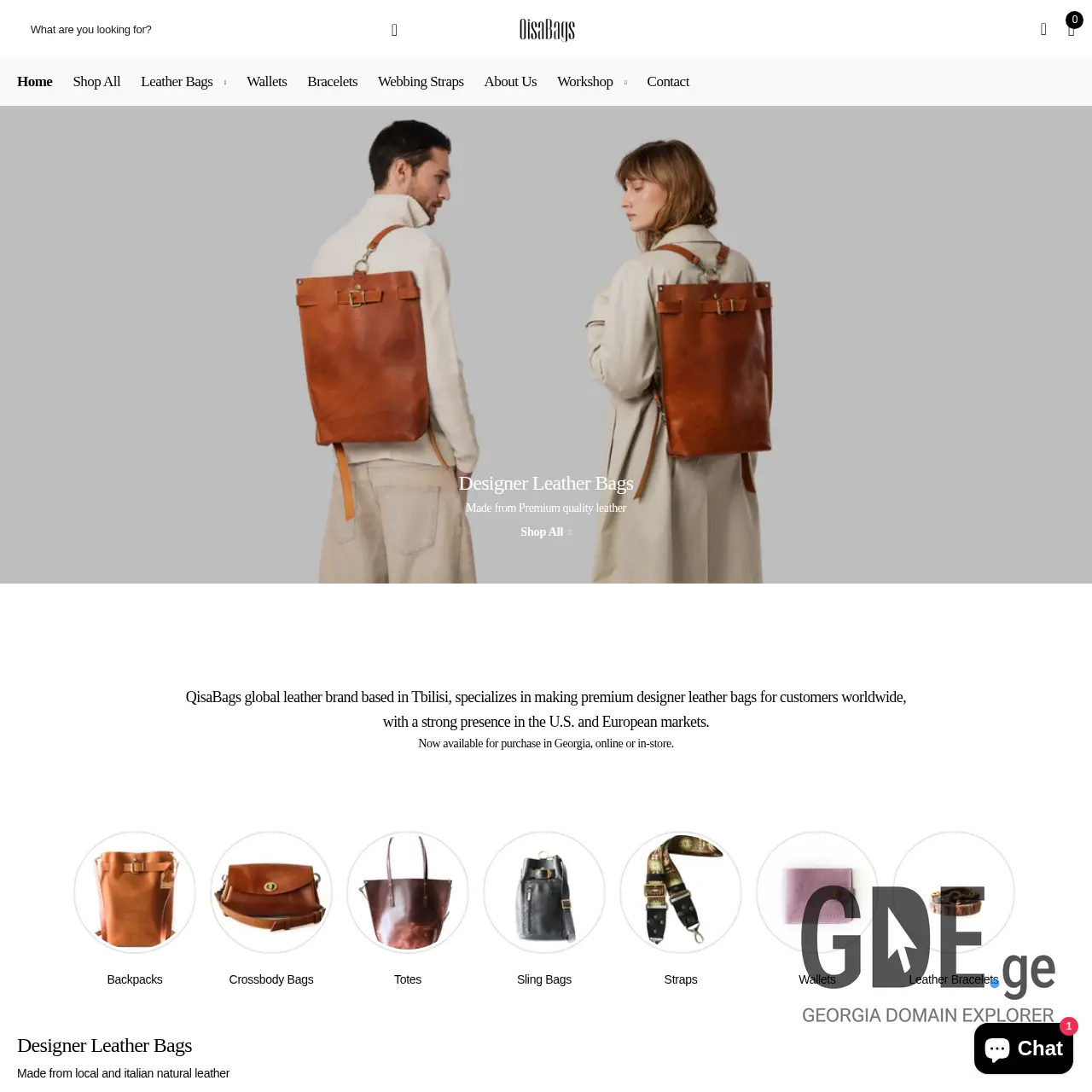 Screenshot of the site qisabags.ge at 2025-12-11