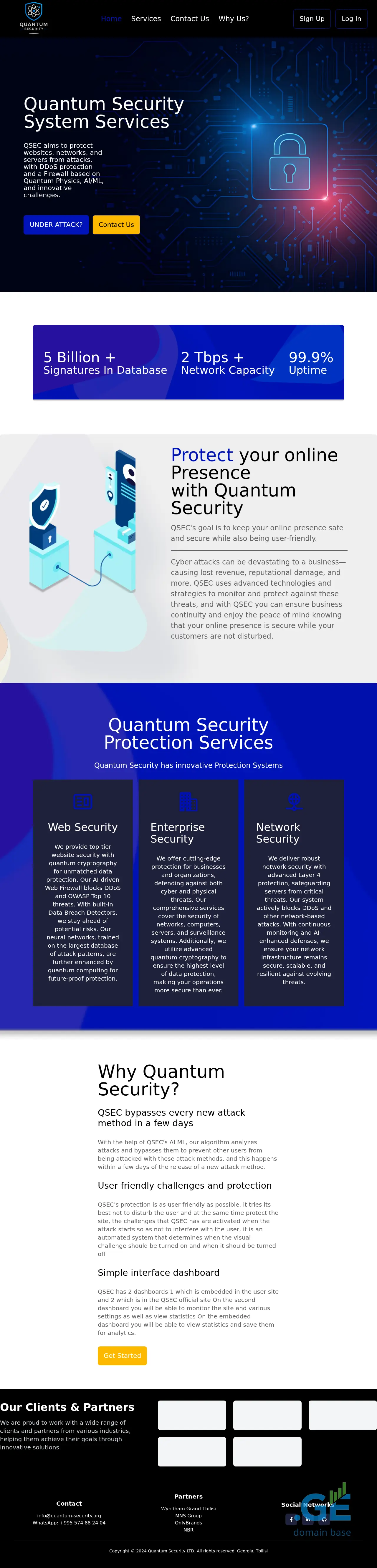 Screenshot of the site quantum-security.ge