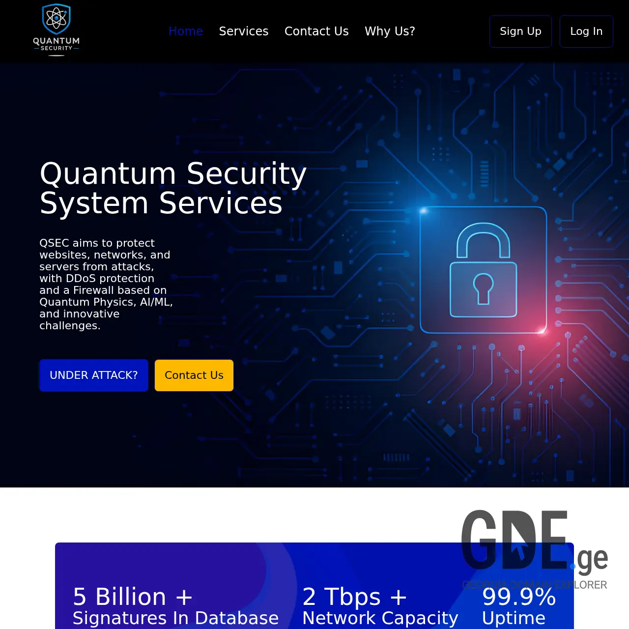 Screenshot of the site quantum-security.ge at 2025-12-11