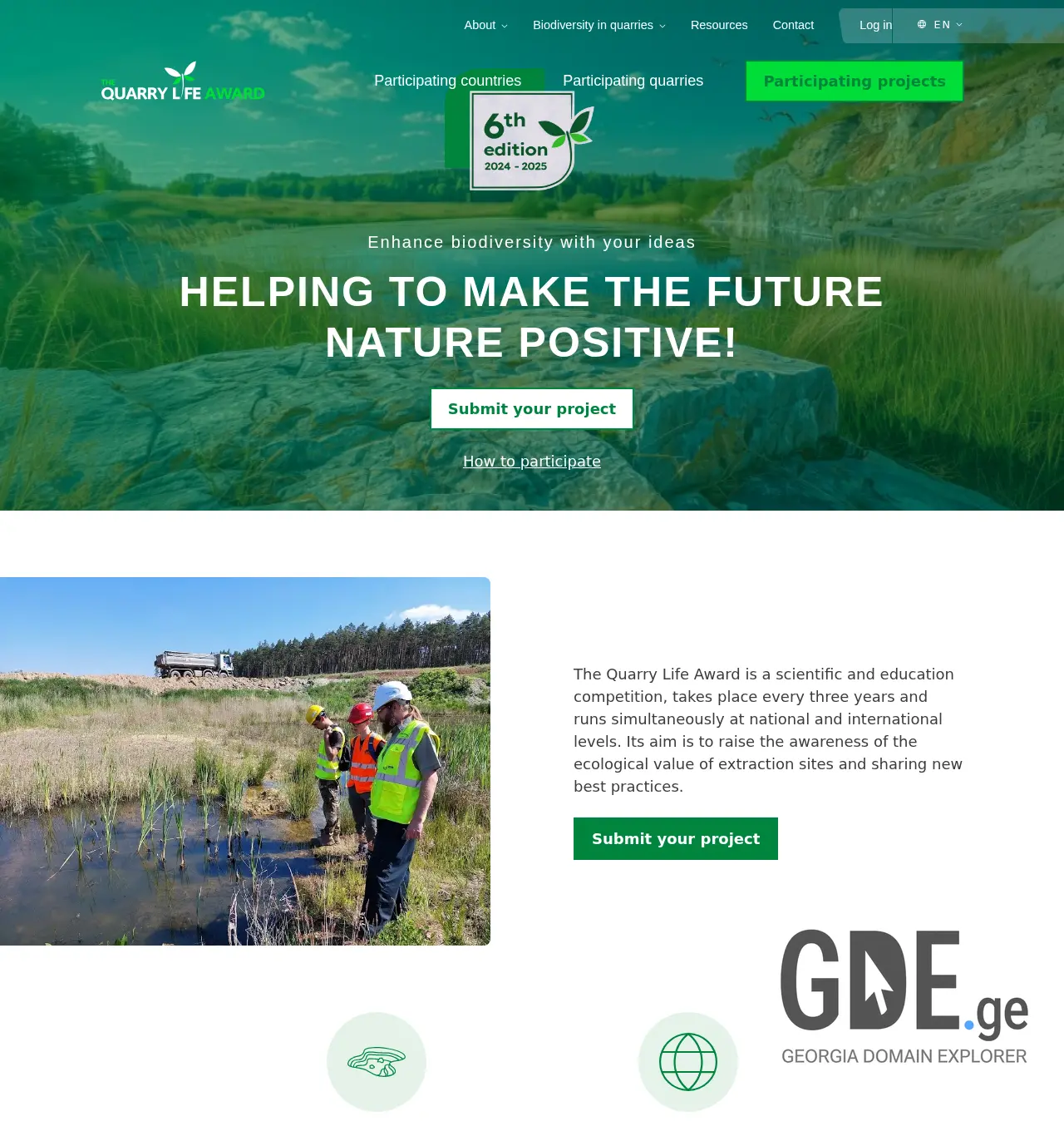 Screenshot of the site quarrylifeaward.ge at 2025-12-03