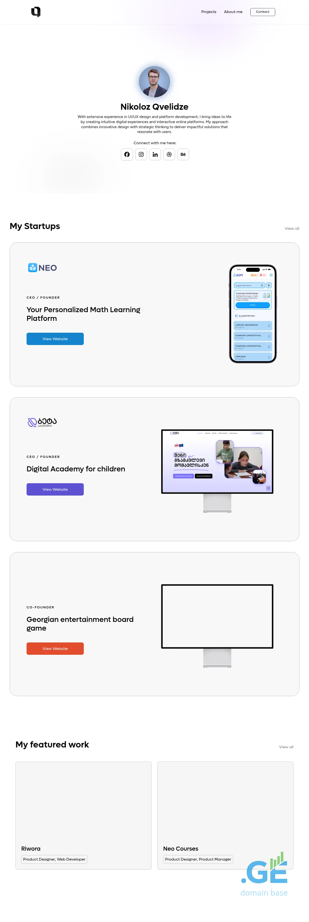 Screenshot of the site qvelo.ge