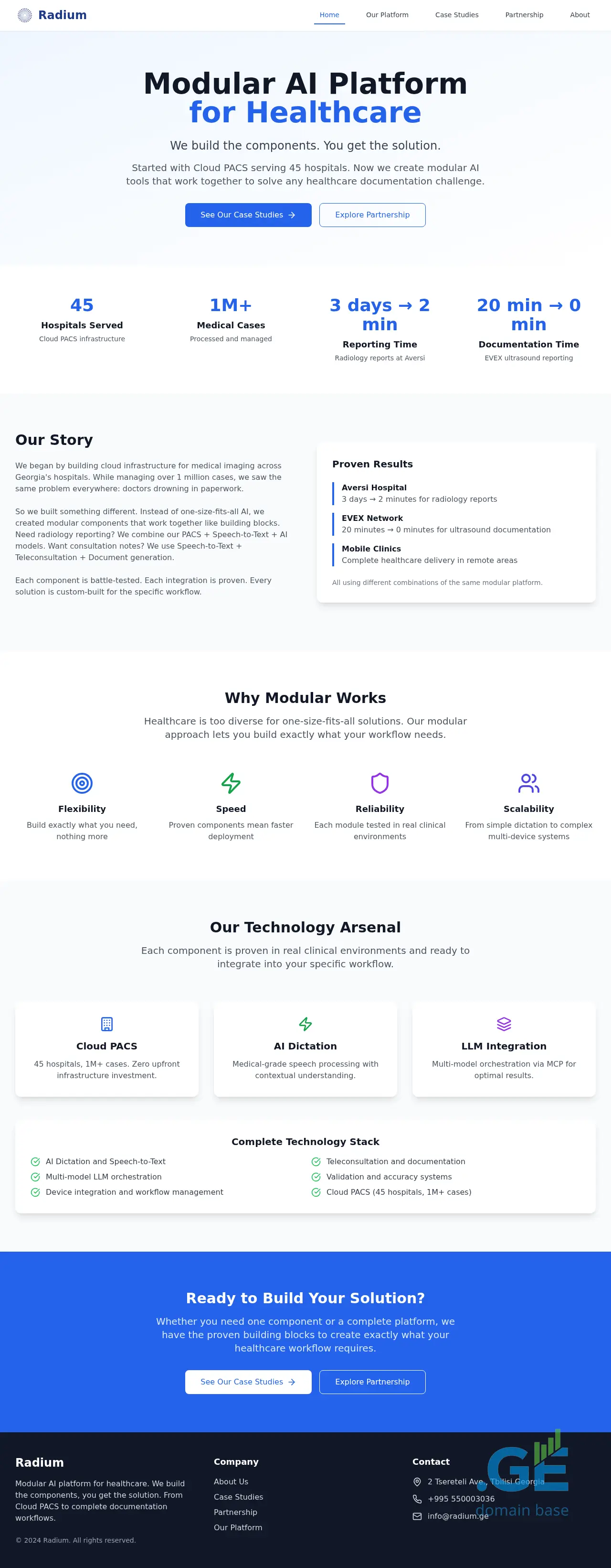 Screenshot of the site radium.ge