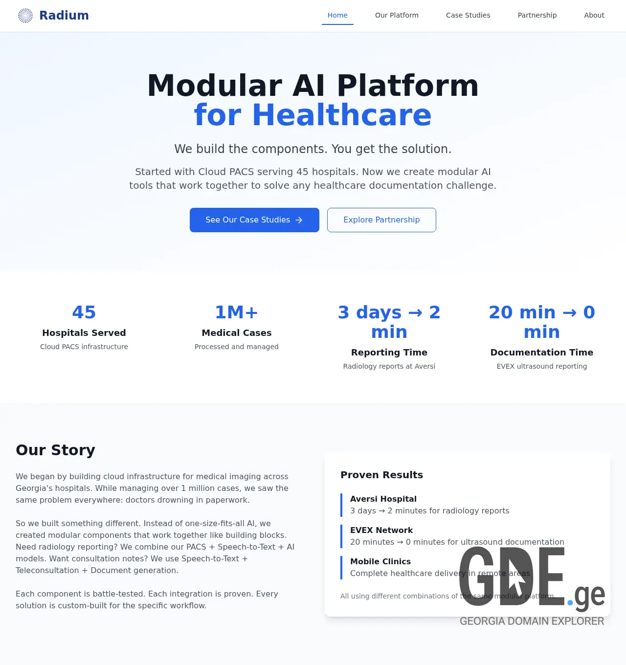 Screenshot of the site radium.ge at 2025-12-02