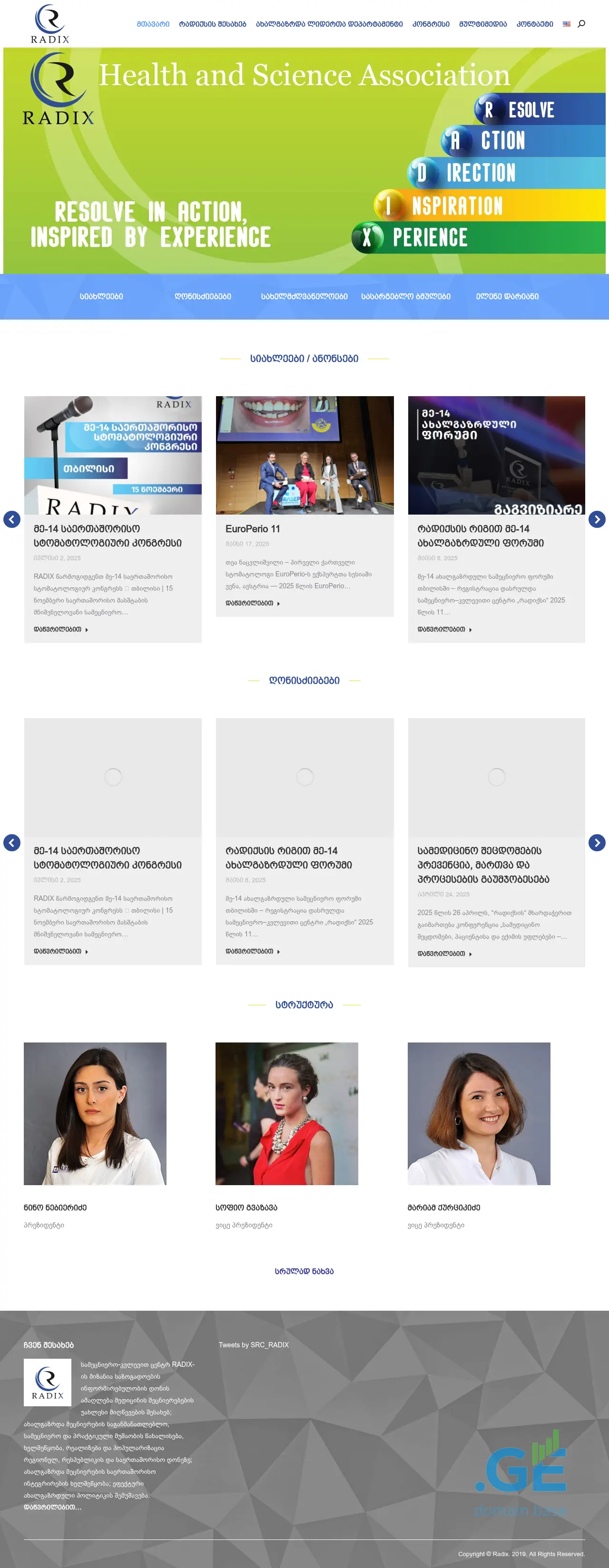 Screenshot of the site radix.ge