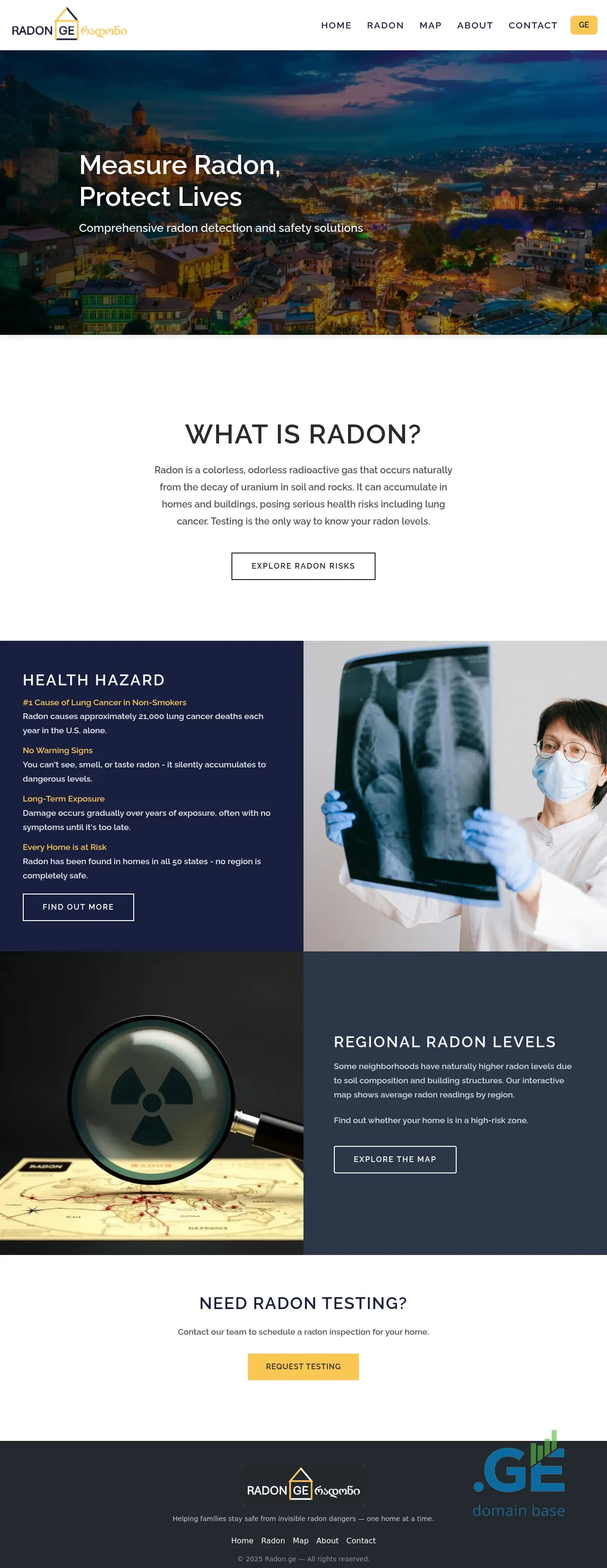 Screenshot of the site radon.ge