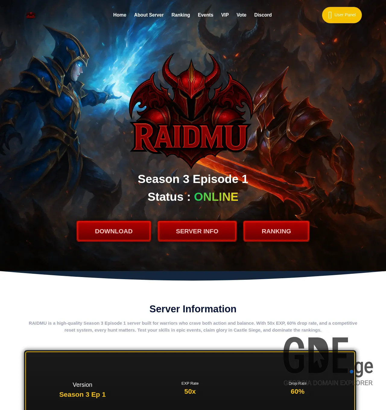 Screenshot of the site raidmu.ge at 2025-12-01