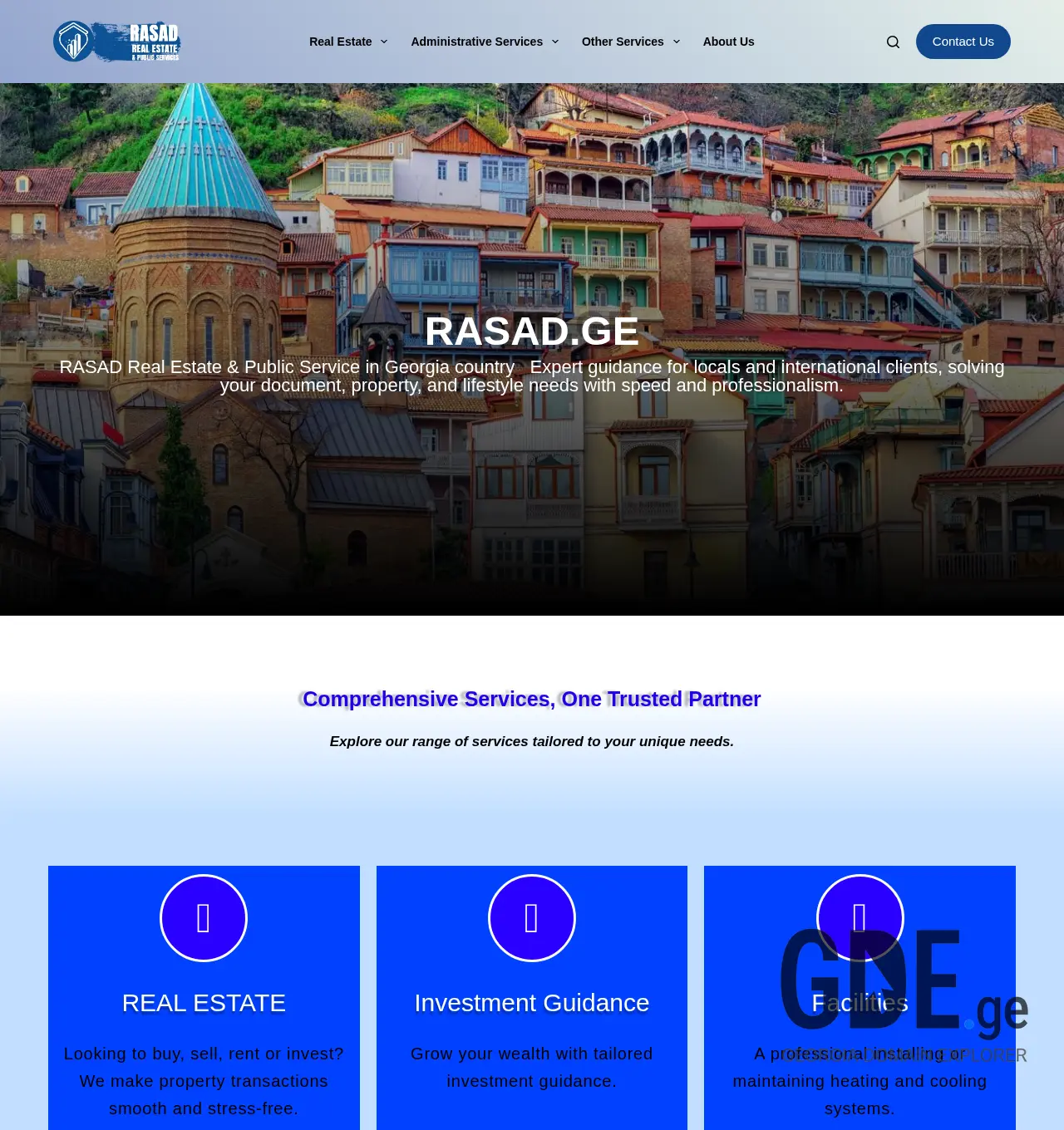 Screenshot of the site rasad.ge at 2025-12-02