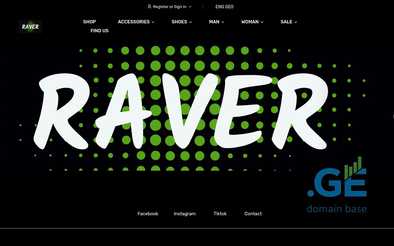 Screenshot of the site raver.ge